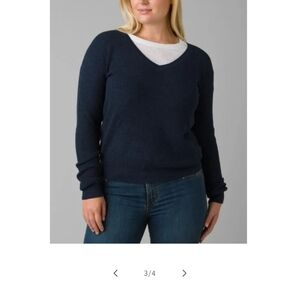 Prana Deep Blue V-Neck Sweater